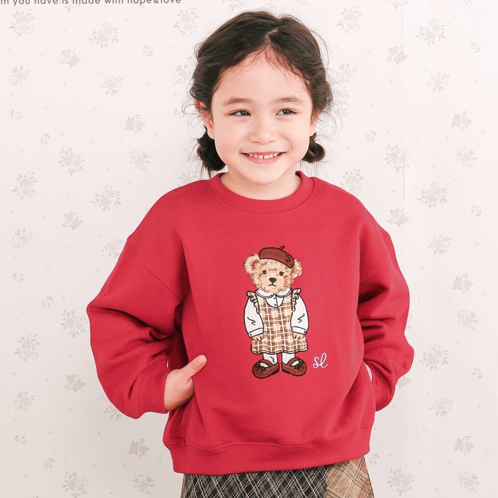 赤い刺繍クマトレーナー野村健之 阿修羅くまちゃんトレーナー-鷹の爪