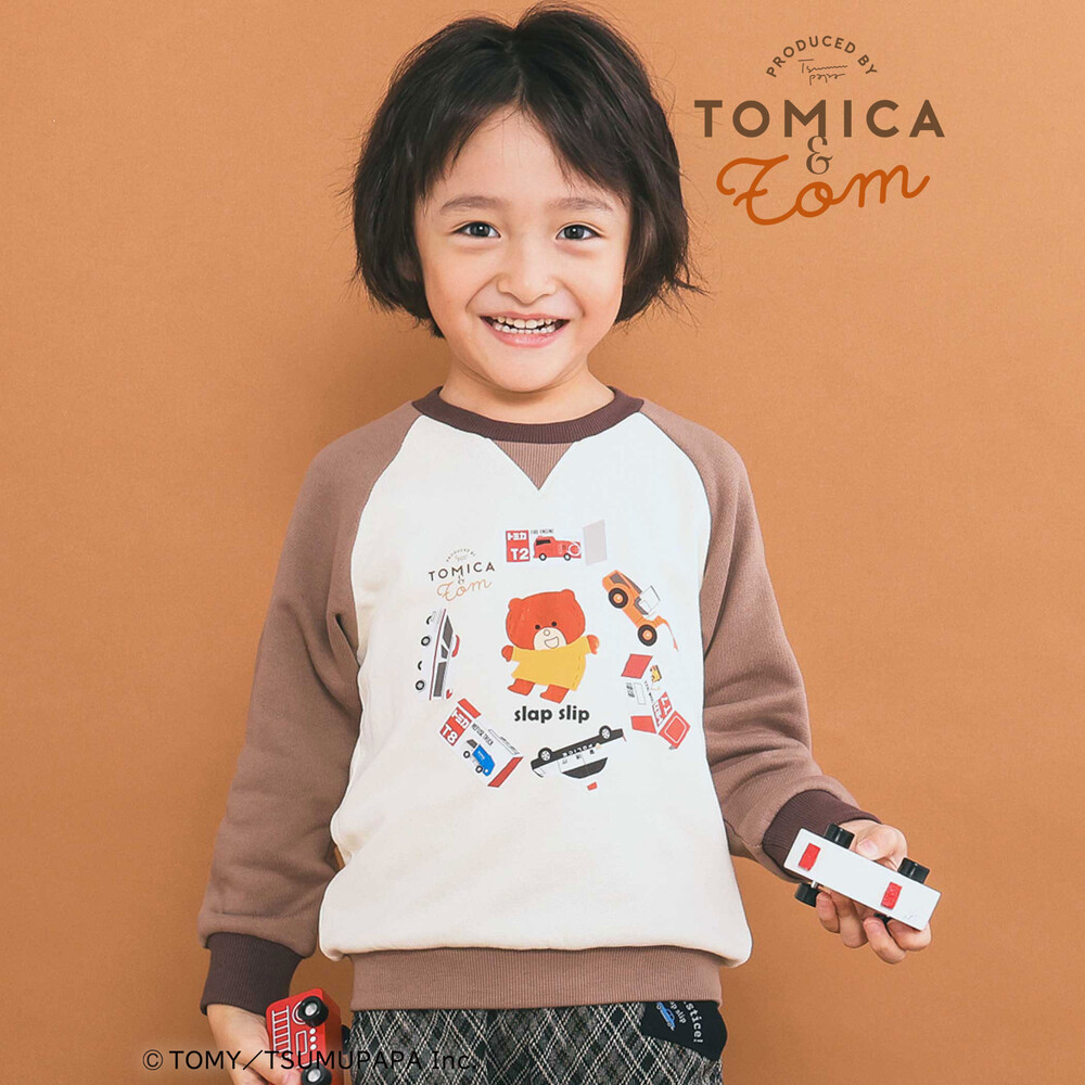 トミカとトム×SLAPSLIPコラボアイテム】はたらくくるまトムプリント