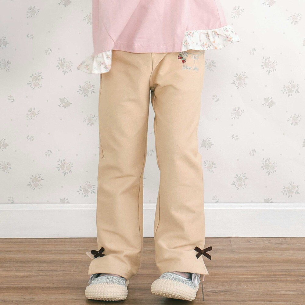 キラキラモチーフ刺しゅうフリル腰ポケットフレアパンツ(80~130cm