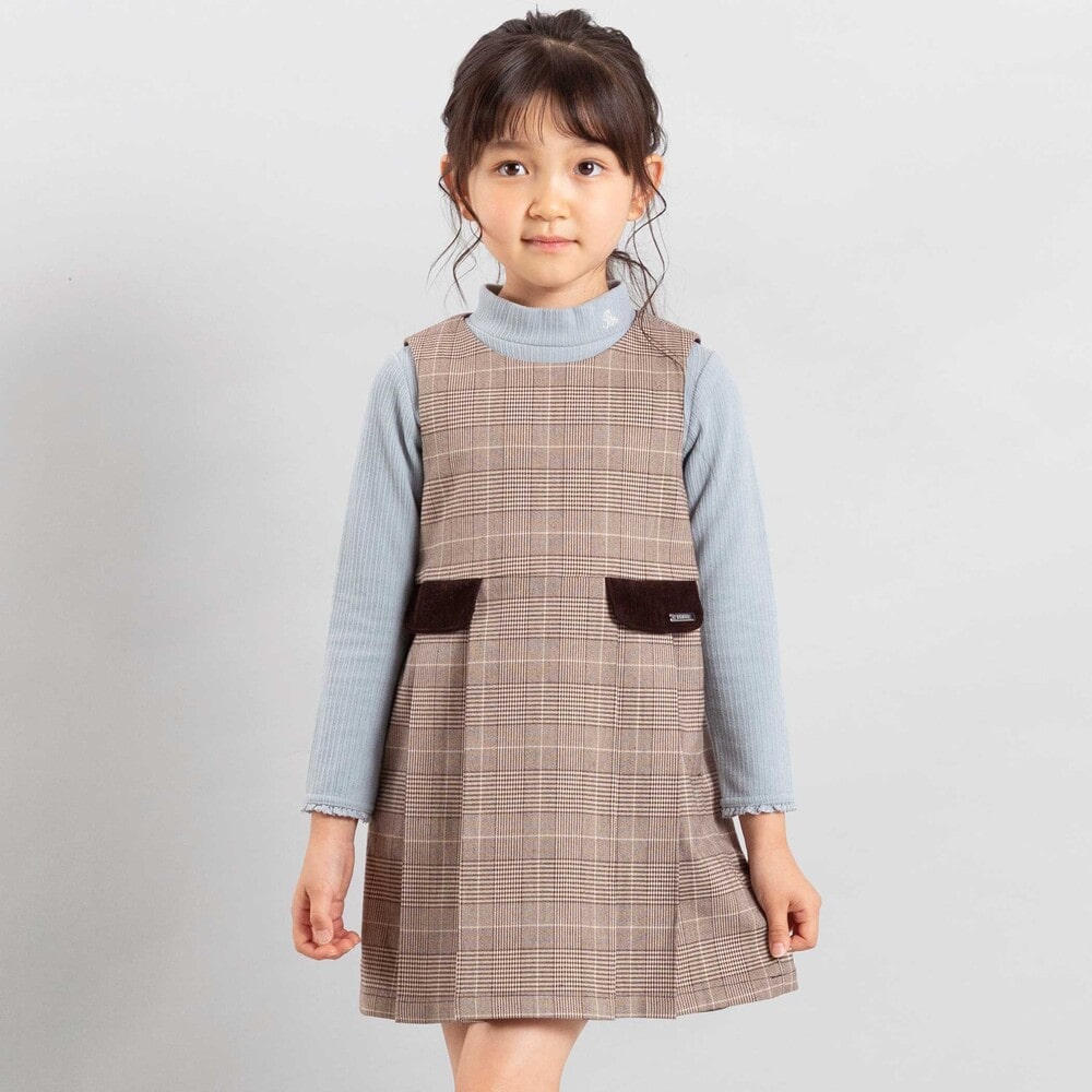 お揃い】グレンチェックプリーツジャンパースカート(90~150cm)(90cm