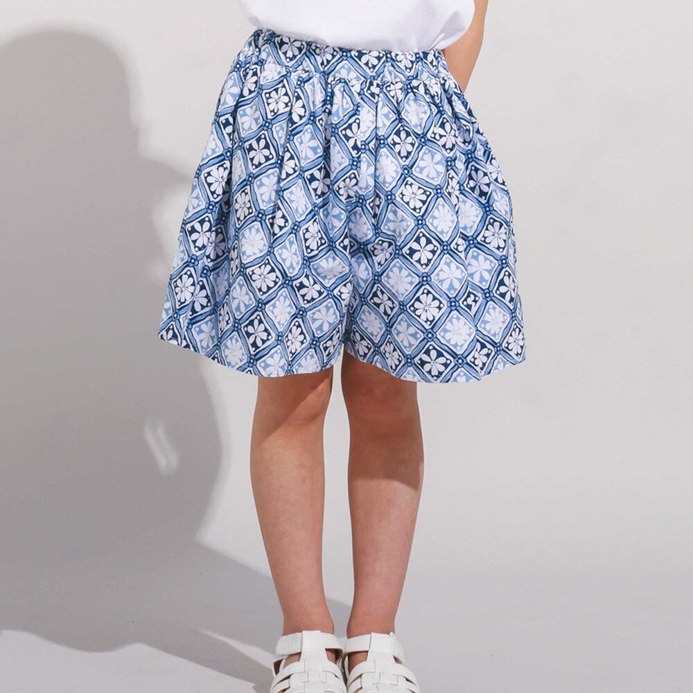 お揃い】復刻アーカイブタイル柄フレアキュロットパンツ(90~150cm