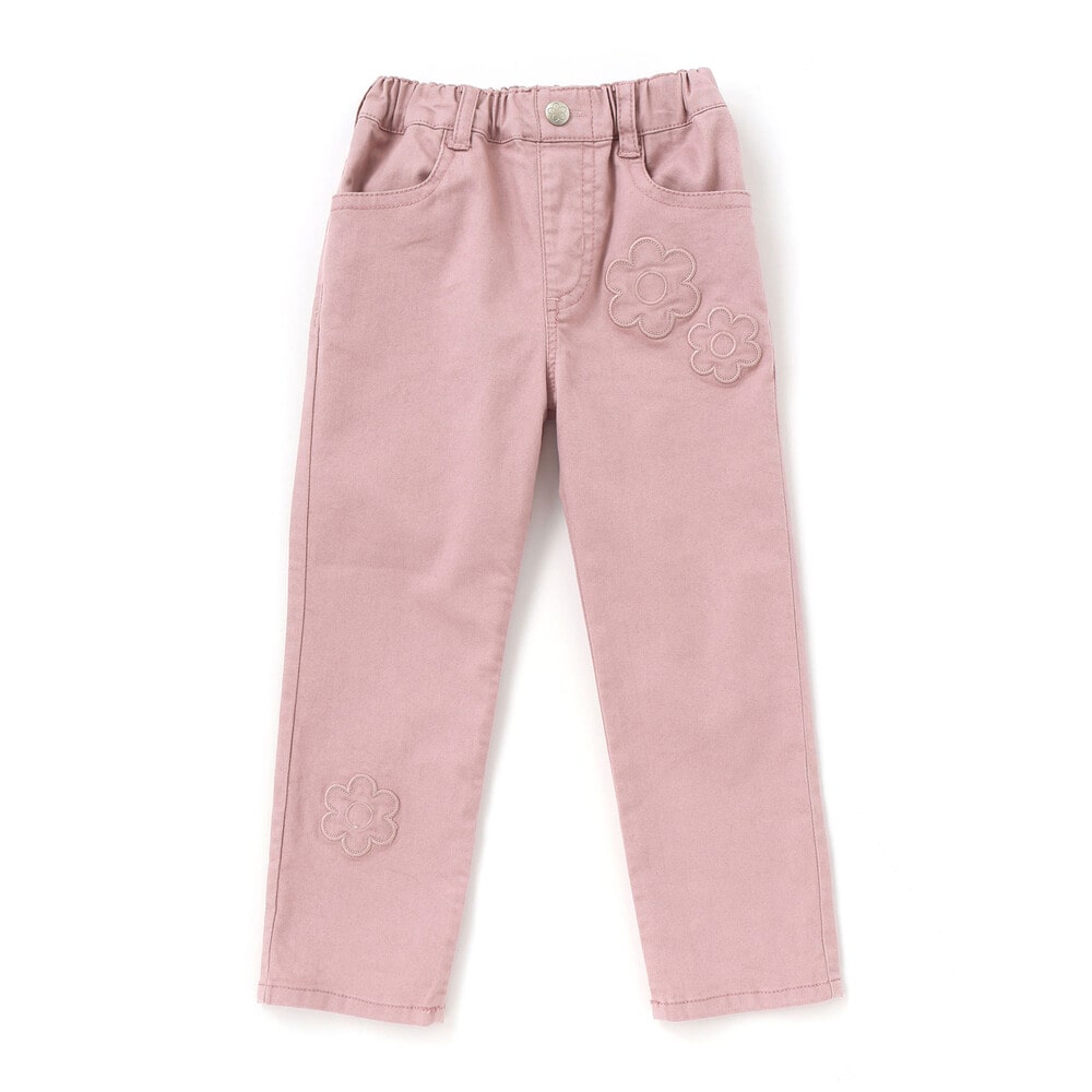 限定商品】花パッチワークカラーデニムロングパンツ(95~150cm