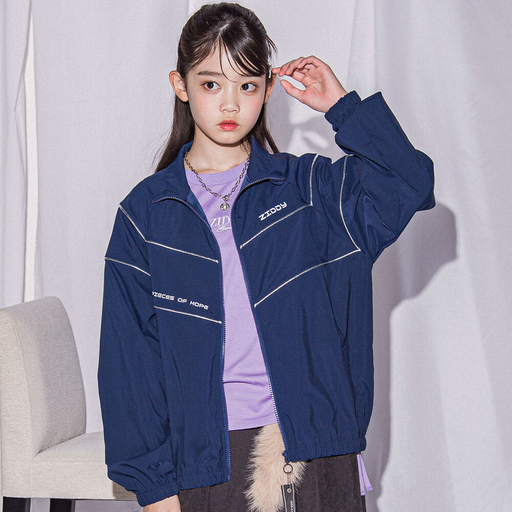 フライトタグ付きトラックジャケット(130~160cm)(130cm ネイビー