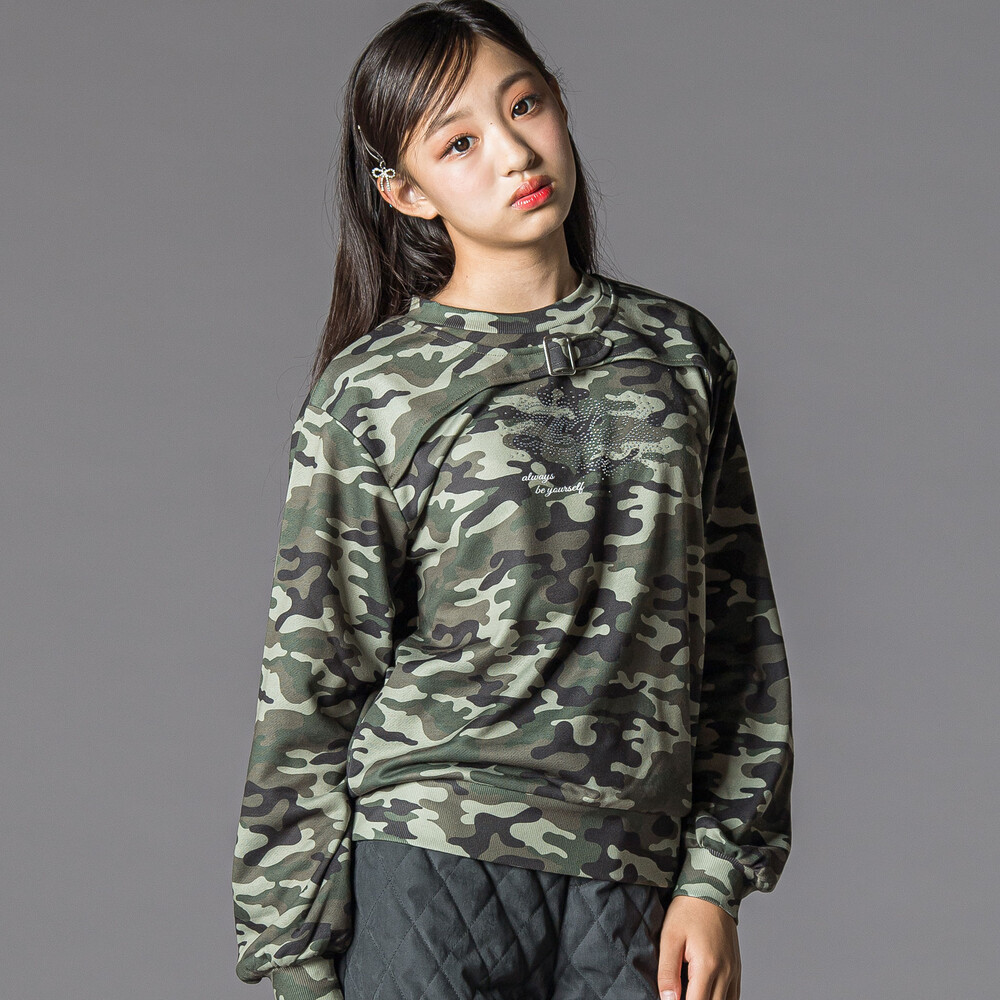 ラインストーン・トレーナー(130~160cm)(130cm グリーン系): トップス