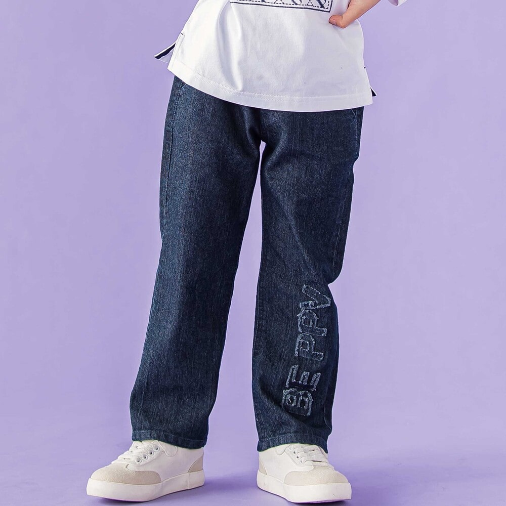フリンジパッチロゴ入りストレッチデニムパンツ(95~160cm)(95cm