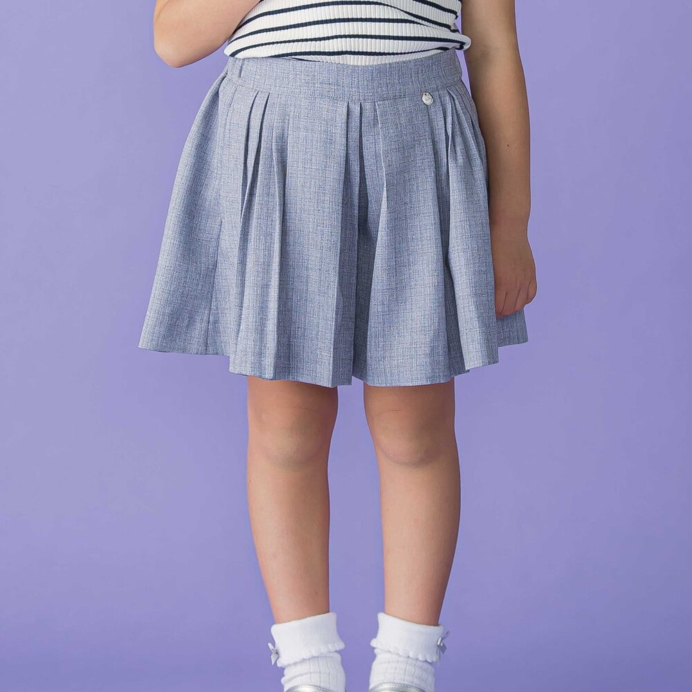 ツイード風ランダムタックキュロットパンツ(95~150cm)(95cm グレー系