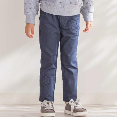 限定商品】花パッチワークカラーデニムロングパンツ(95~150cm