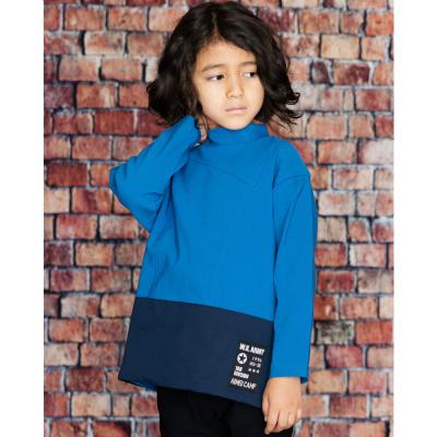 裏起毛 ツイル フィッシャーマン スモック (100~160cm)(100cm ブルー