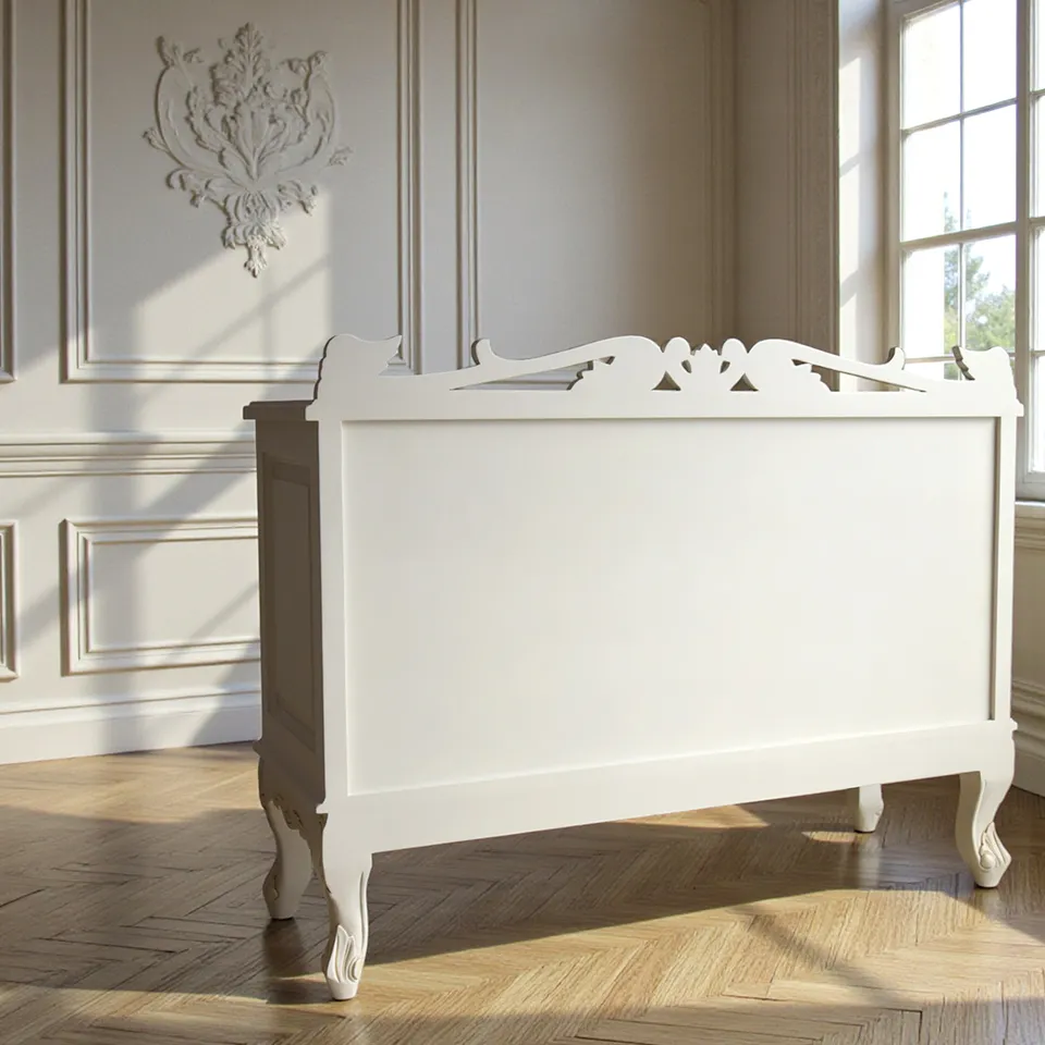 ヴィクトリアン パルマ マホガニー ワイド チェスト ホワイト 幅110cm