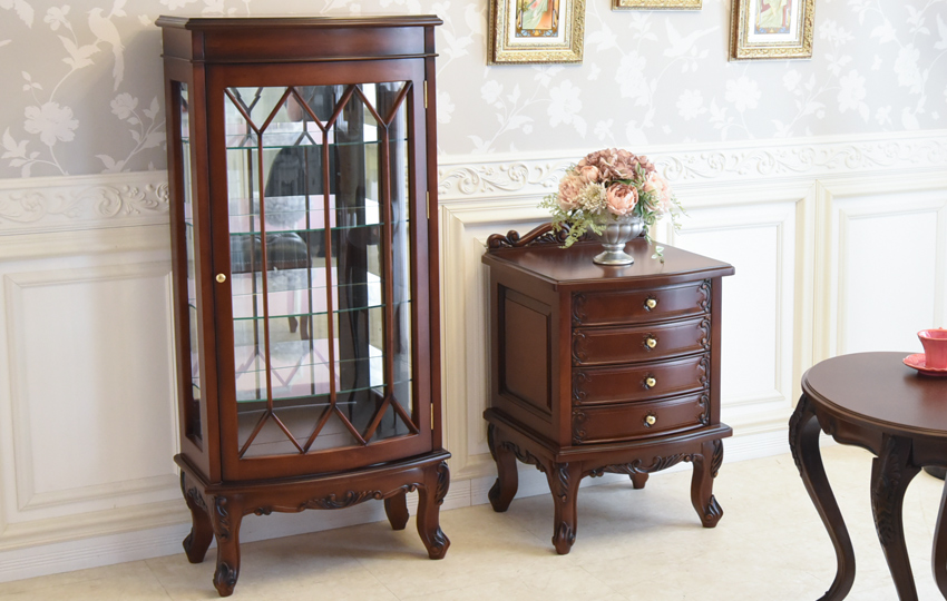 PALMA マホガニー キャビネット 幅60cm | ロココ調家具通販「ベベ