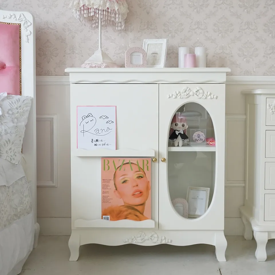 ステラリボン 姫系 推し活キャビネット(チェスト) ホワイト 幅75cm