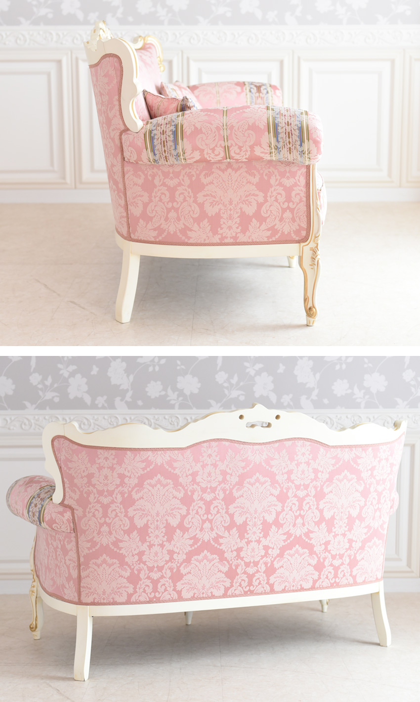 イタリア製 ロココ アントワネット 2人掛けソファ(2P) 幅160cm