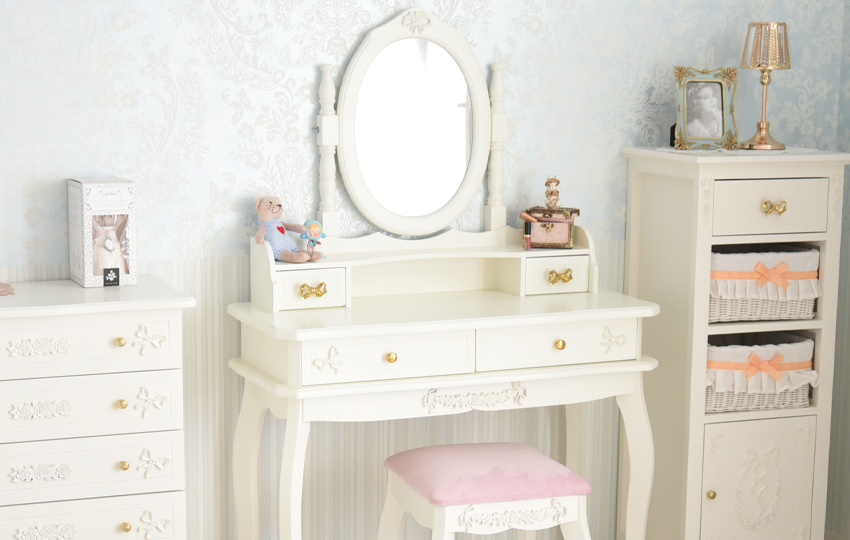 スノーホワイト プリンセス ドレッサーセット スツール付 | ロココ調