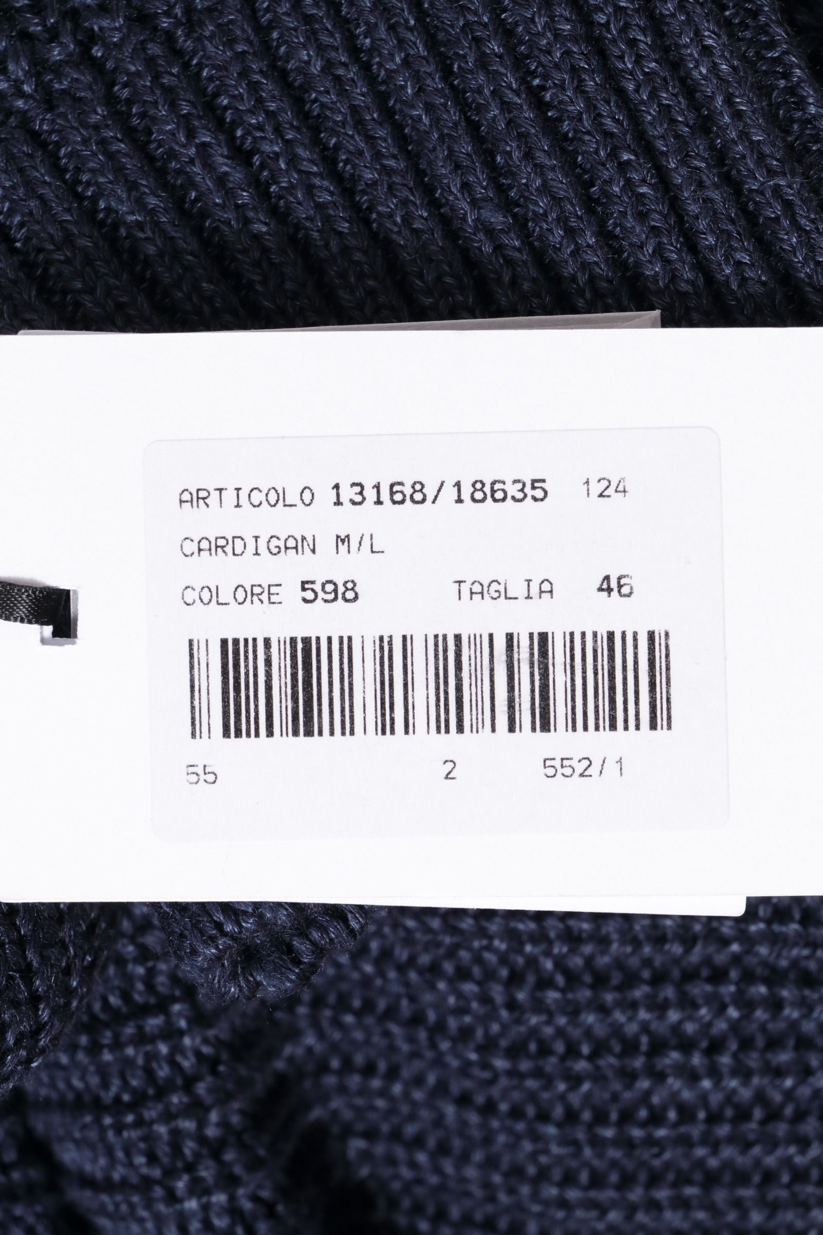 Gran Sasso - リネン コットン あぜ編み ショールカラー カーディガン