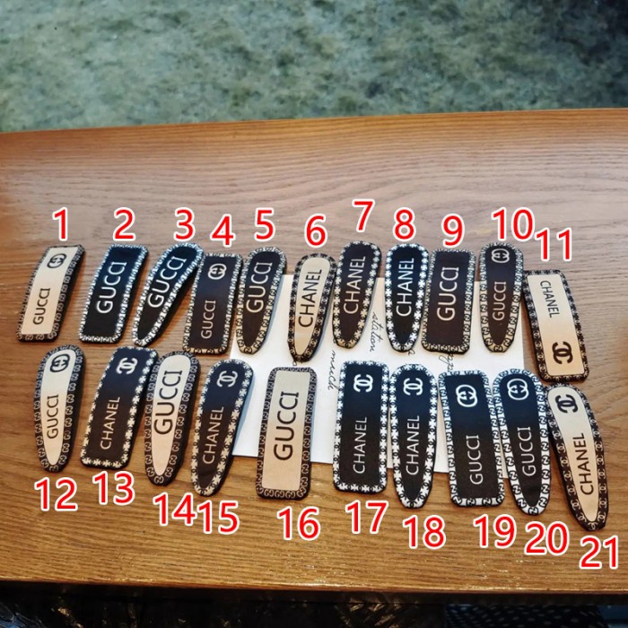 シャネルブランドヘアクリップおしゃれ 幅広グッチ ヘアピン 2点セット
