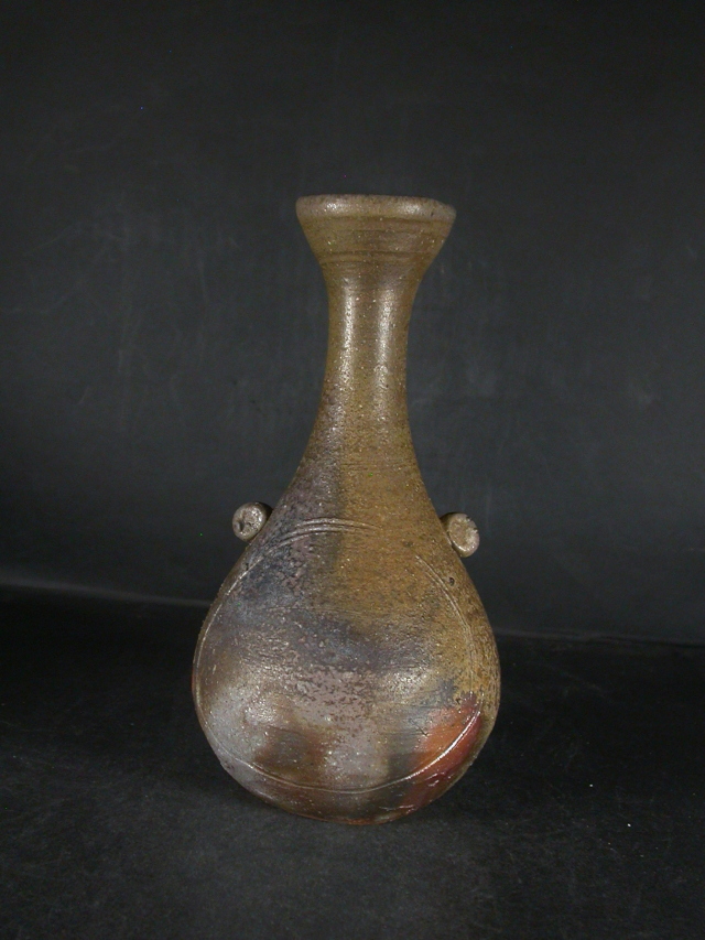 備前焼 登窯 備前焼中堅作家 山下 譲治 共箱付き桟切・黄ゴマ花入3