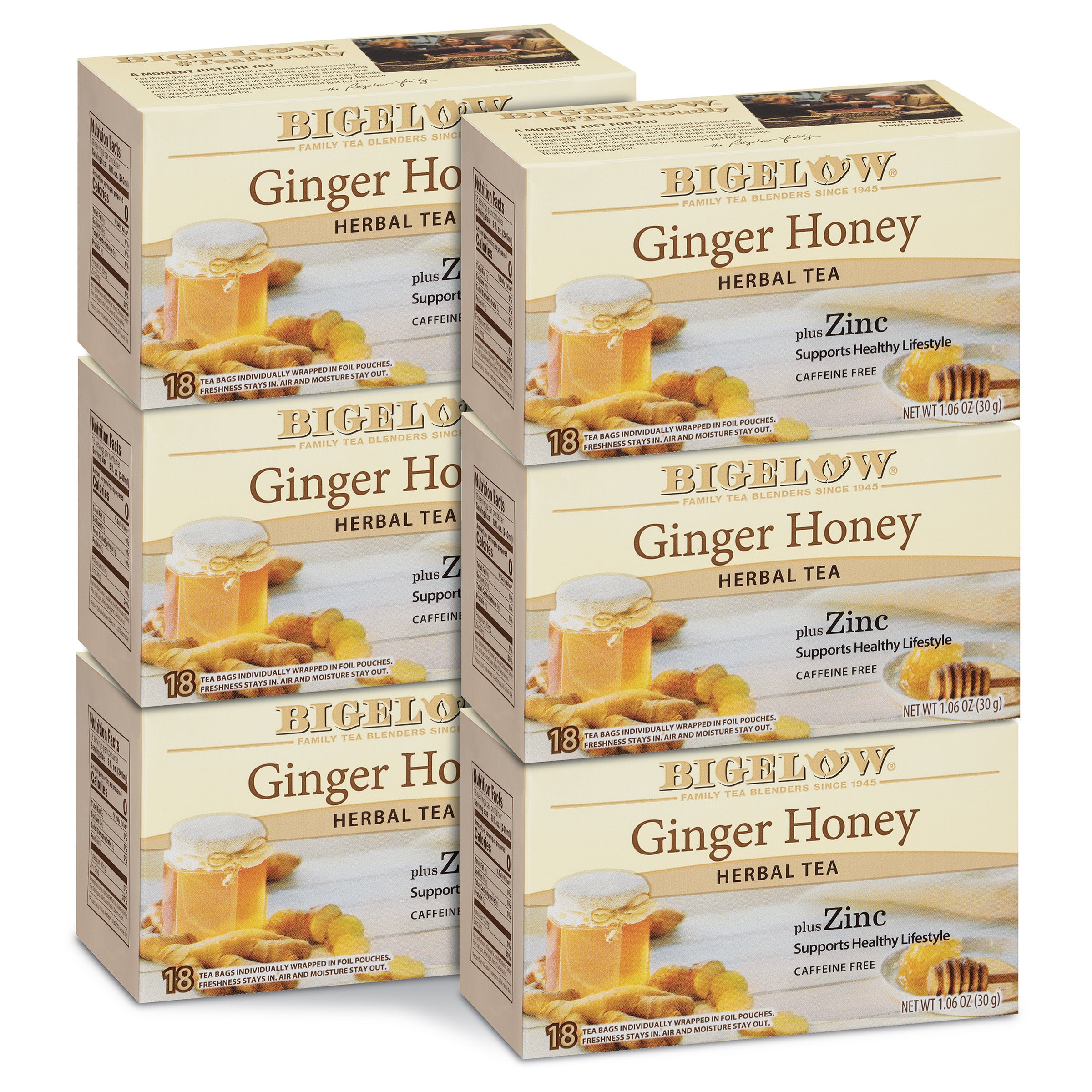 Ginger Honey Plus Zinc Herbal Tea – Bigelow Tea