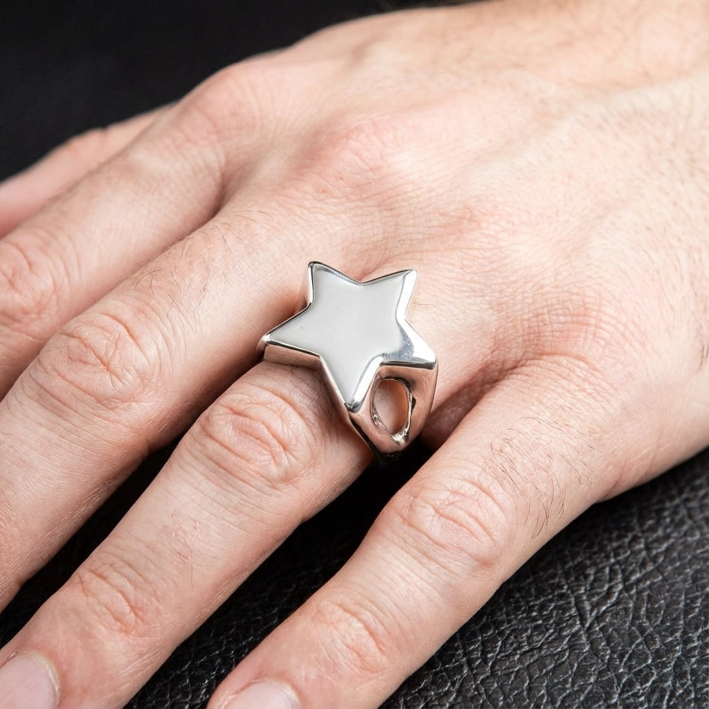 スターバイカーリング | 無垢925スターリングシルバー | Bikerringshop