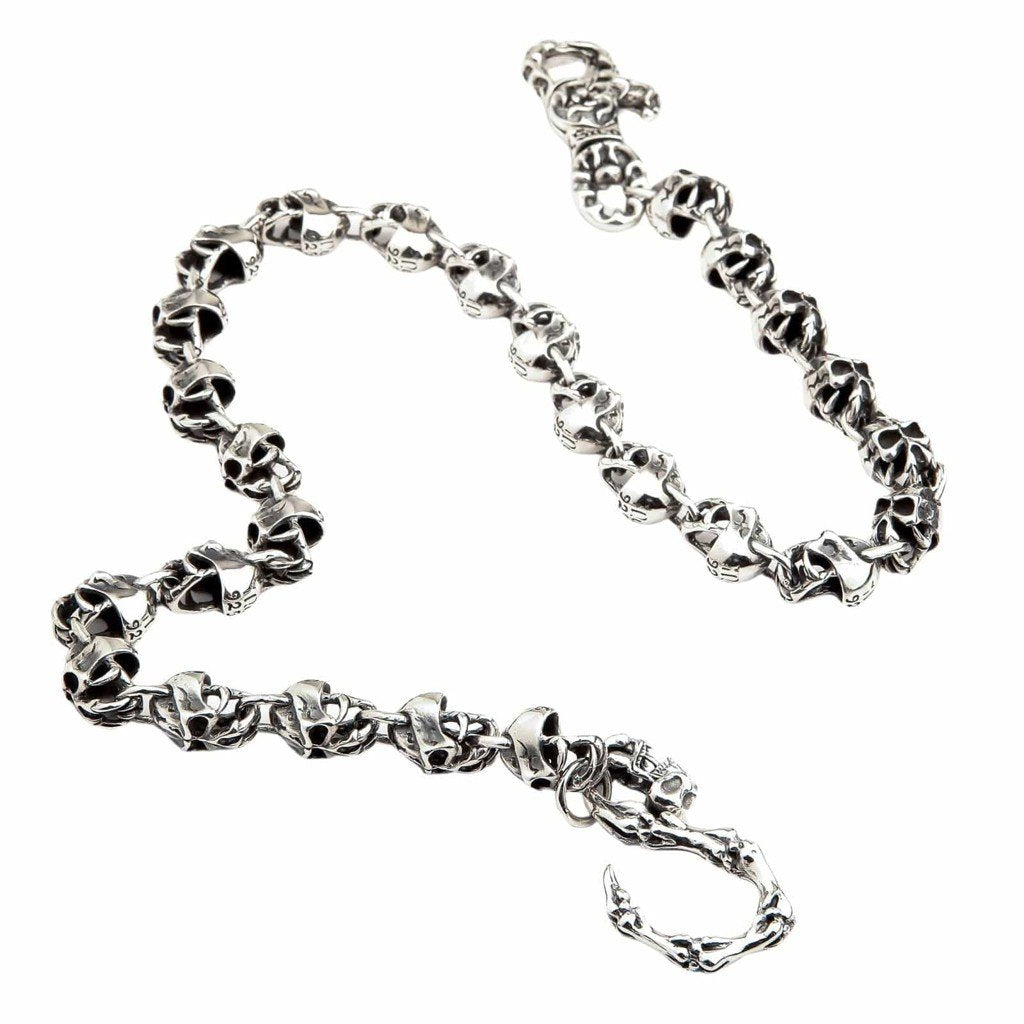 デビルスカル スターリングシルバー ウォレットチェーン - Bikerringshop