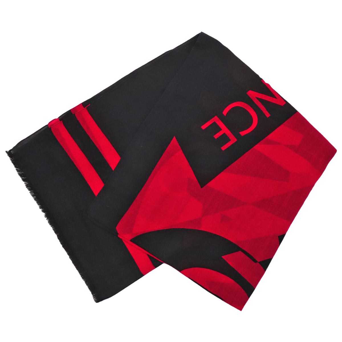 フェラガモ ストール/マフラー メンズ 大判 ブラック&ロッソレッド