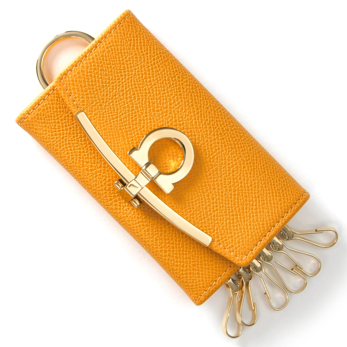 フェラガモ キーケース レディース ガンチーニ ラングールイエロー