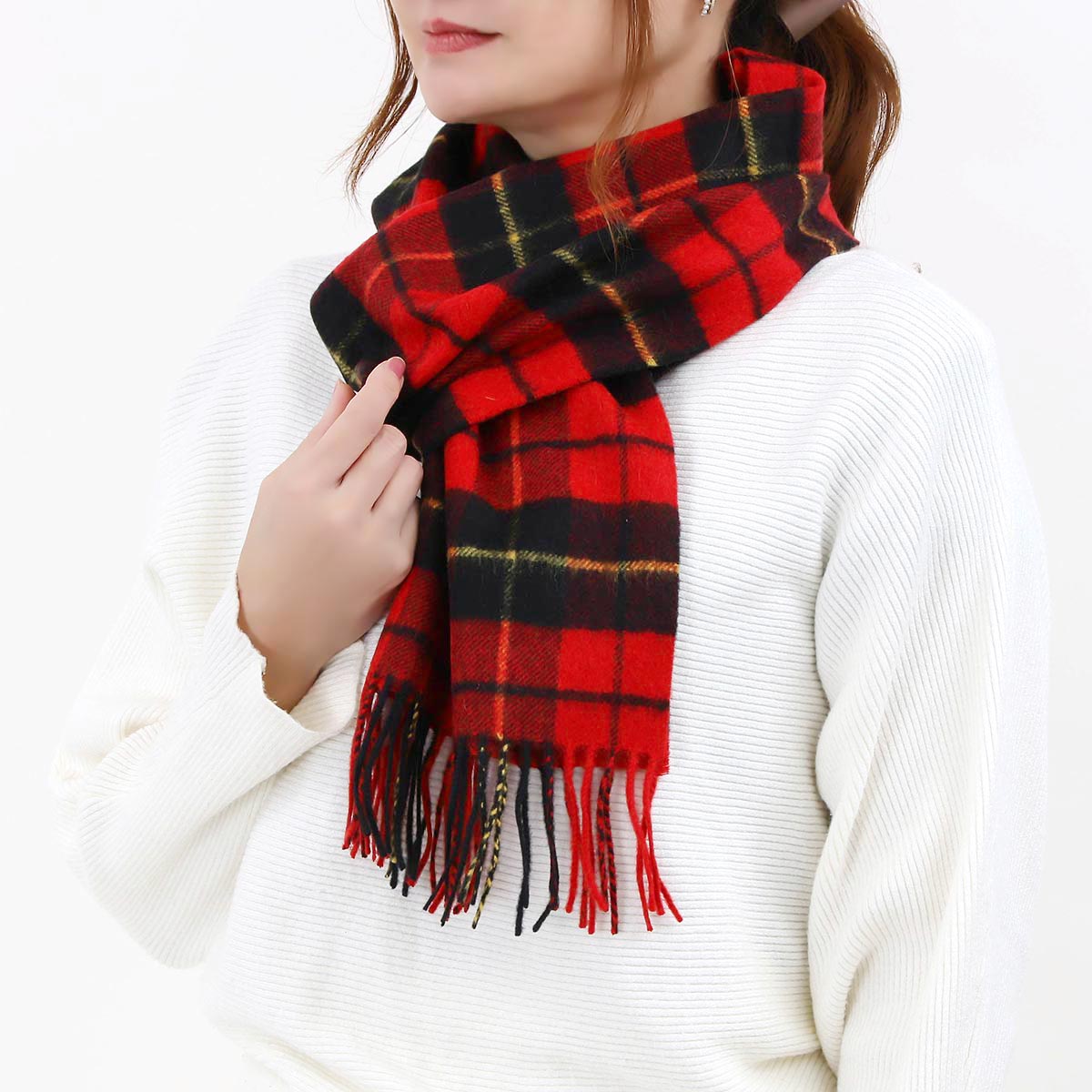 ジョンストンズ ストール/マフラー メンズ レディース WA16 チェック柄