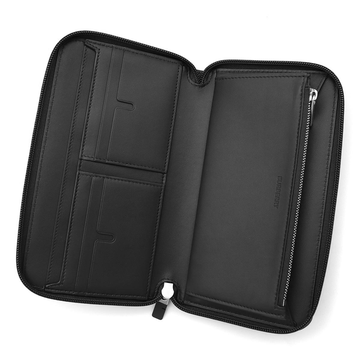 バーバリー 長財布 財布 メンズ チェックジャガード ブラック MS ZIP