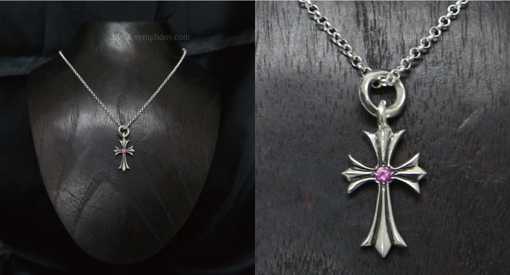 クロムハーツタイニーCHクロスチャームピンクサファイア|クロムハーツ