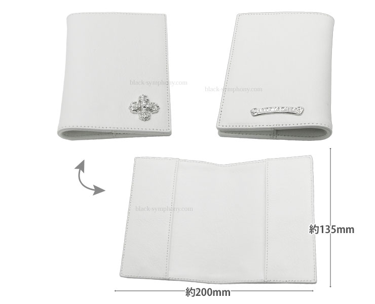 クロムハーツパスポートカバー#2フィリグリープラスホワイト|クロム