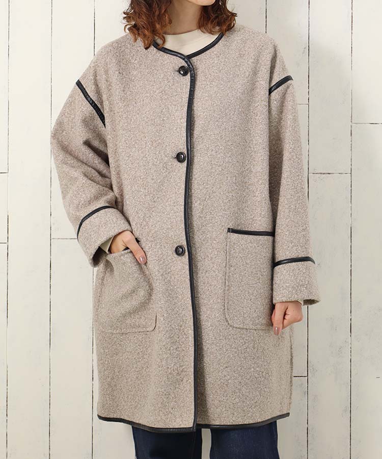 ≪SALE≫パイピングコート(ミックスモカ): ALL｜Bleu Bleuet（ブルー