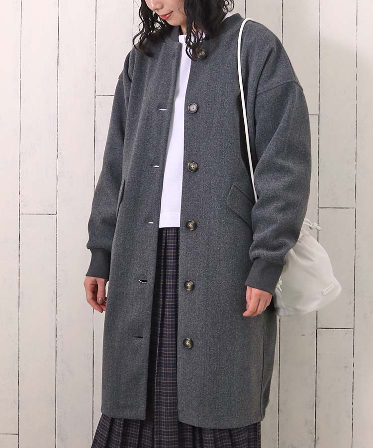 ≪SALE≫リブロングコート(グレージュ): ALL｜Bleu Bleuet（ブルー