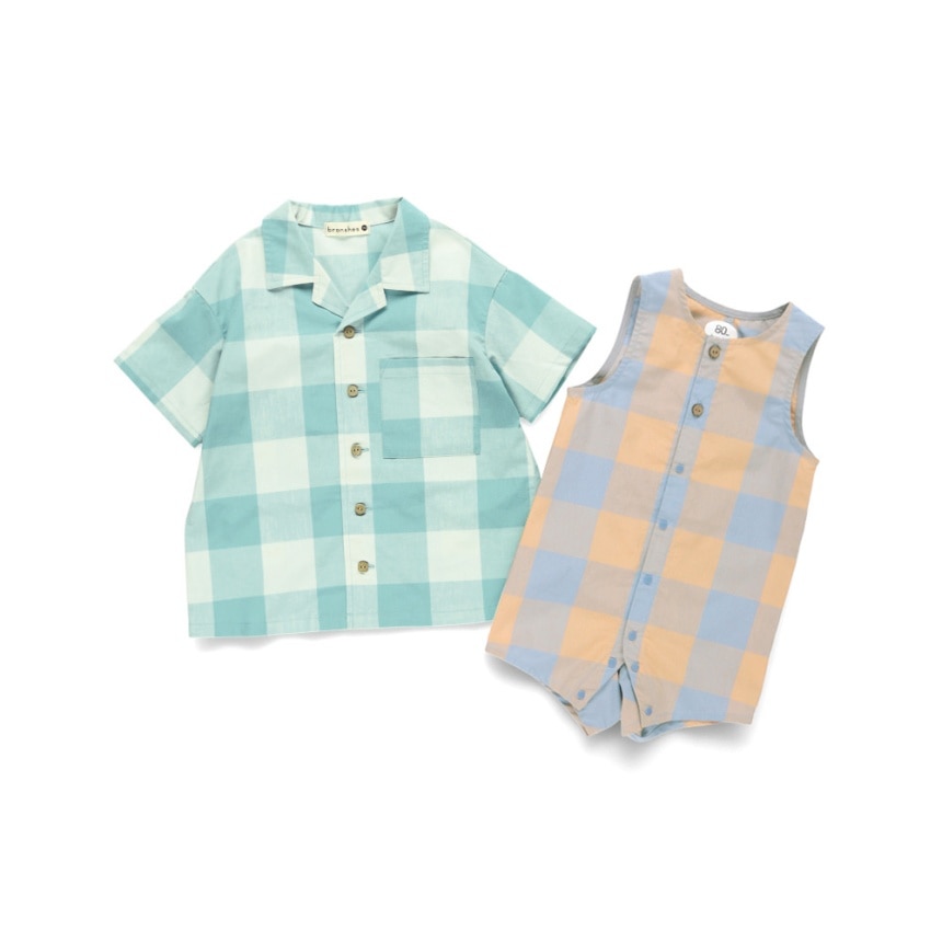 おそろい】ブロックチェック半袖シャツ 2025春夏 ｜子供服&ベビー服