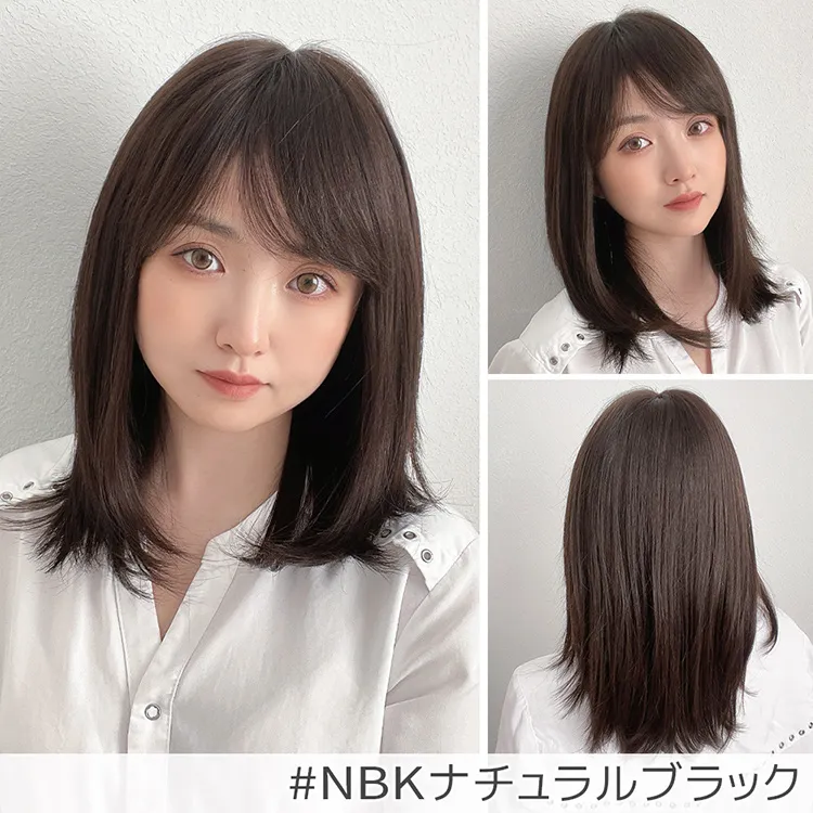 医療用ウィッグ 最高級人毛(レミー)100％ 部分手植えミディ｜ウィッグ
