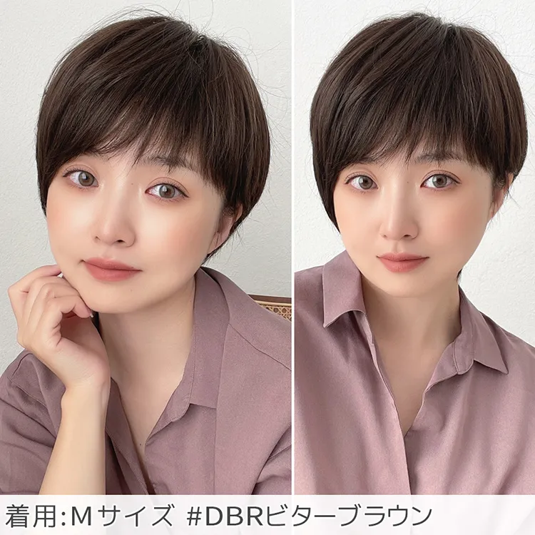 医療用ウィッグ 人毛MIX 人毛50% マニッシュラフショート｜ウィッグの