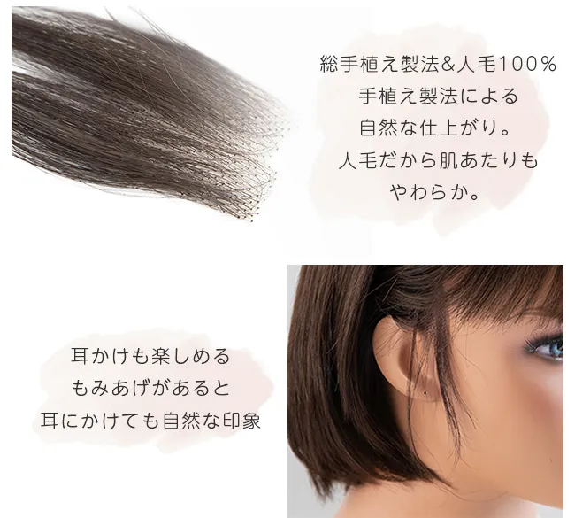 人毛100%もみあげウィッグ 装着用シール付き｜ウィッグのことなら