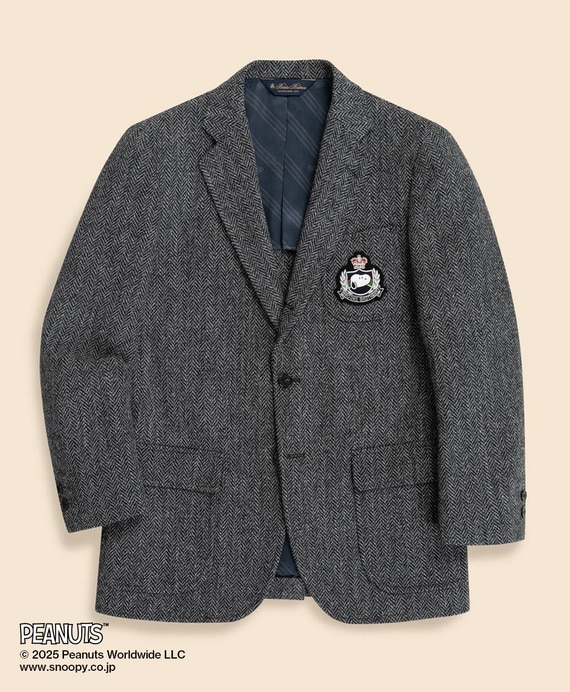 ウールドネガルツイード フックベント 段返り3釦サックジャケット