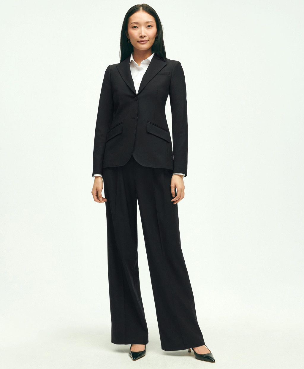 プリ―テッド ワイドレッグ ドレスパンツ | Brooks Brothers Japan