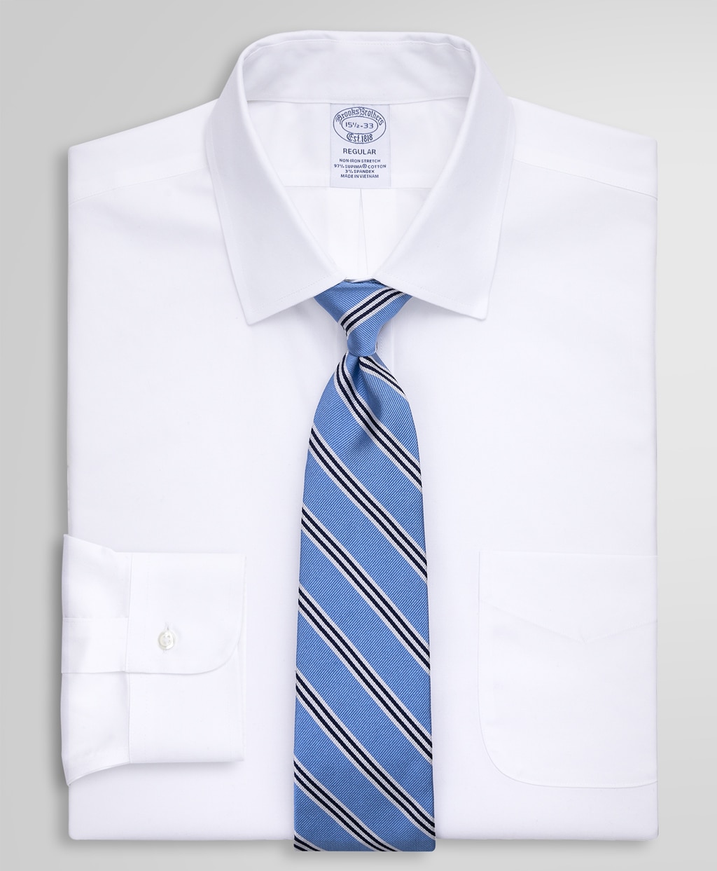 ノンアイロン スーピマコットンストレッチ ピンポイント