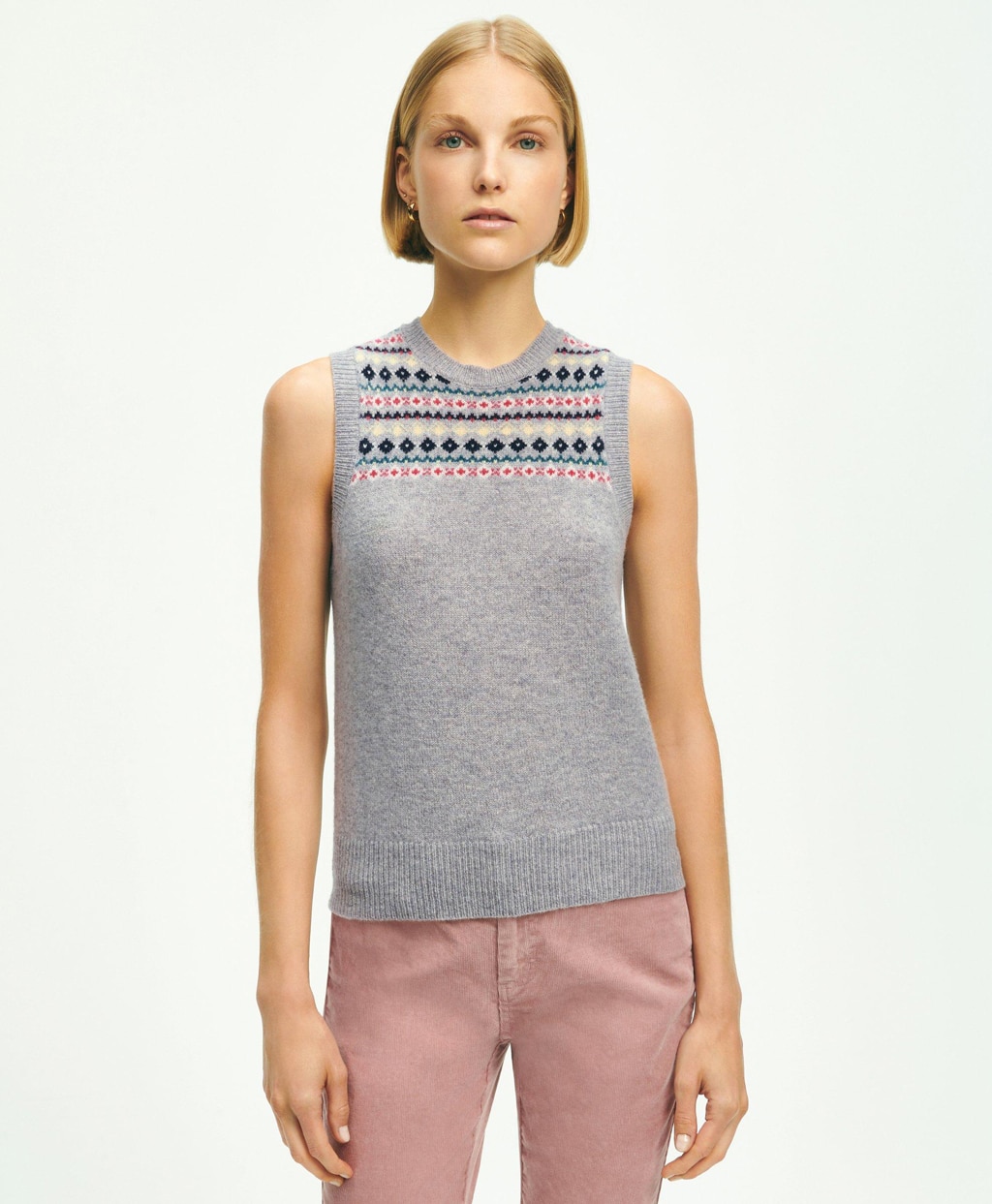 ラムズウール フェアアイル ノースリーブセーター | Brooks Brothers