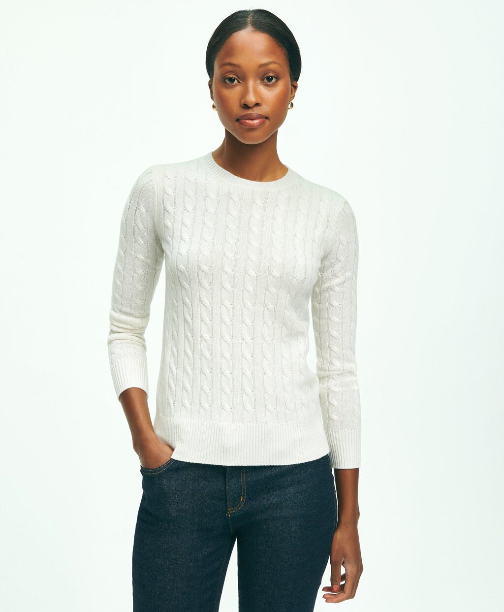 カシミヤ ケーブル クルーネックセーター | Brooks Brothers Japan