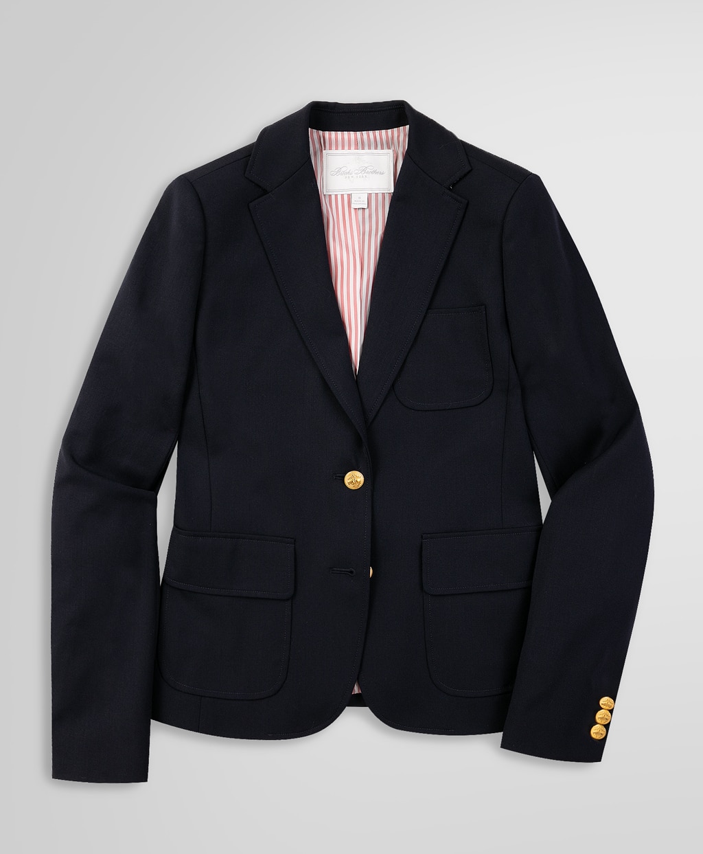 ウール/ポリエステル ストレッチツイル シングル2ボタン ブレザー