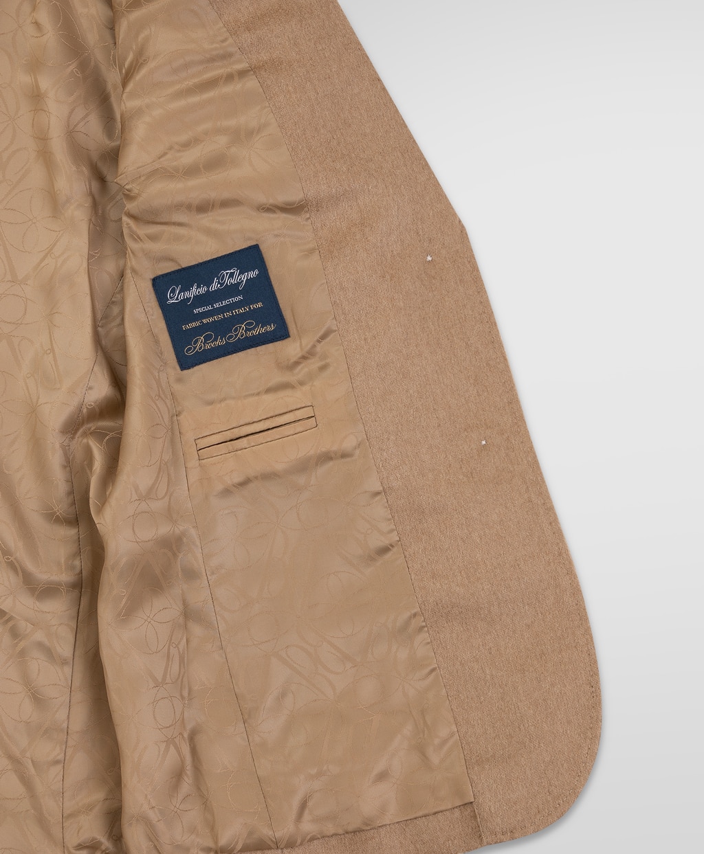 キャメルヘア シングル2ボタン ピークドラペルジャケット | Brooks