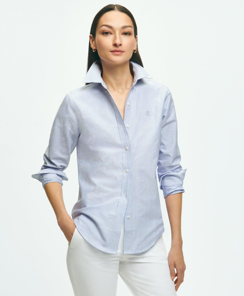 コットン オックスフォード キャンディストライプ ボタンダウンシャツ