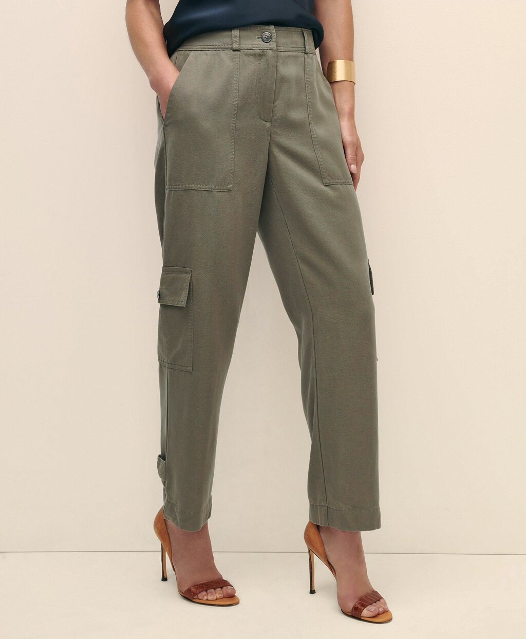 リヨセル クロップド ソフトカーゴパンツ | Brooks Brothers Japan