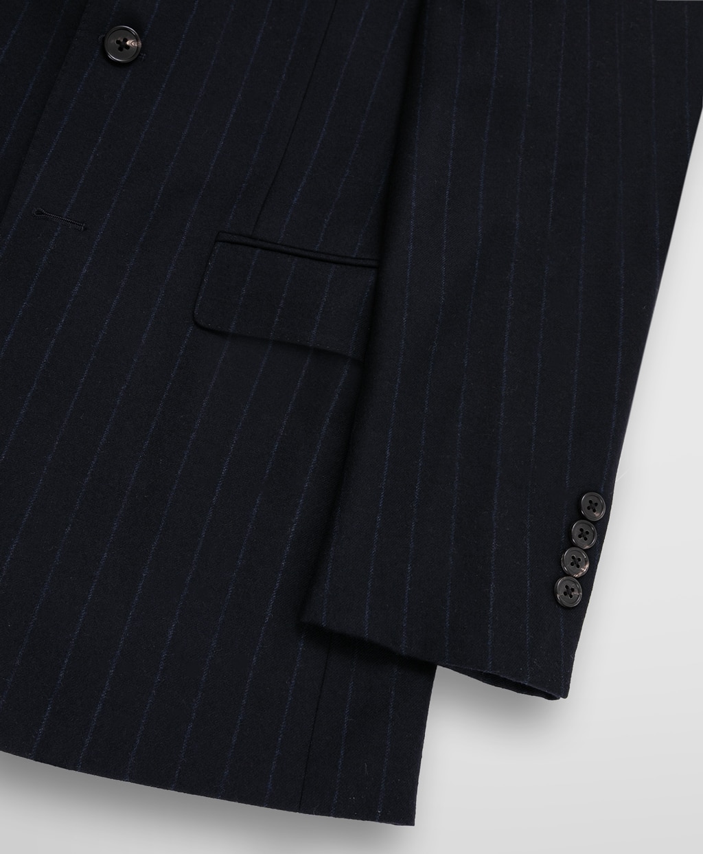 ウールフランネル ストライプ 段返り3釦スーツ TOKYO model | Brooks
