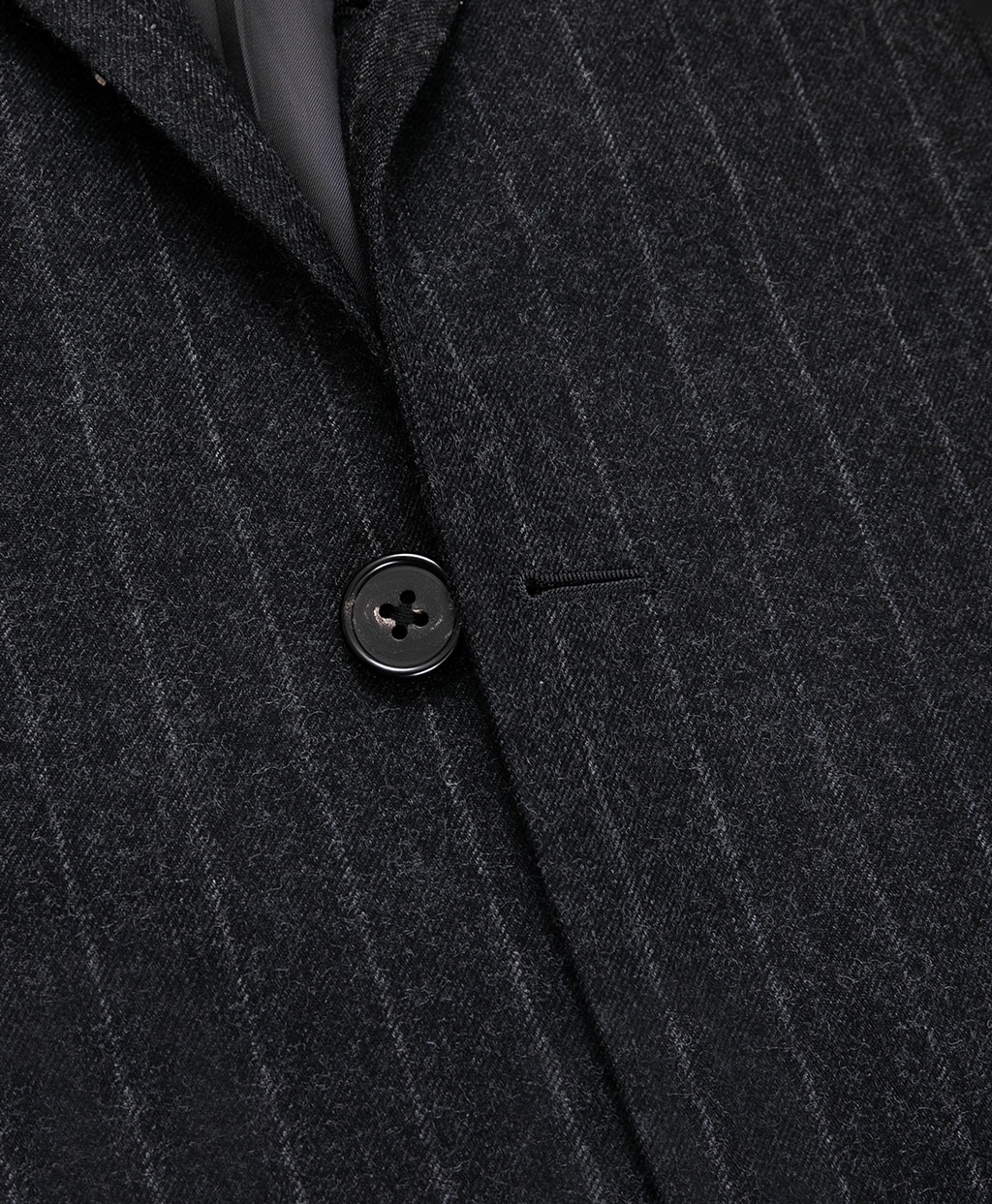 ウールフランネル ストライプ 段返り3釦スーツ TOKYO model | Brooks