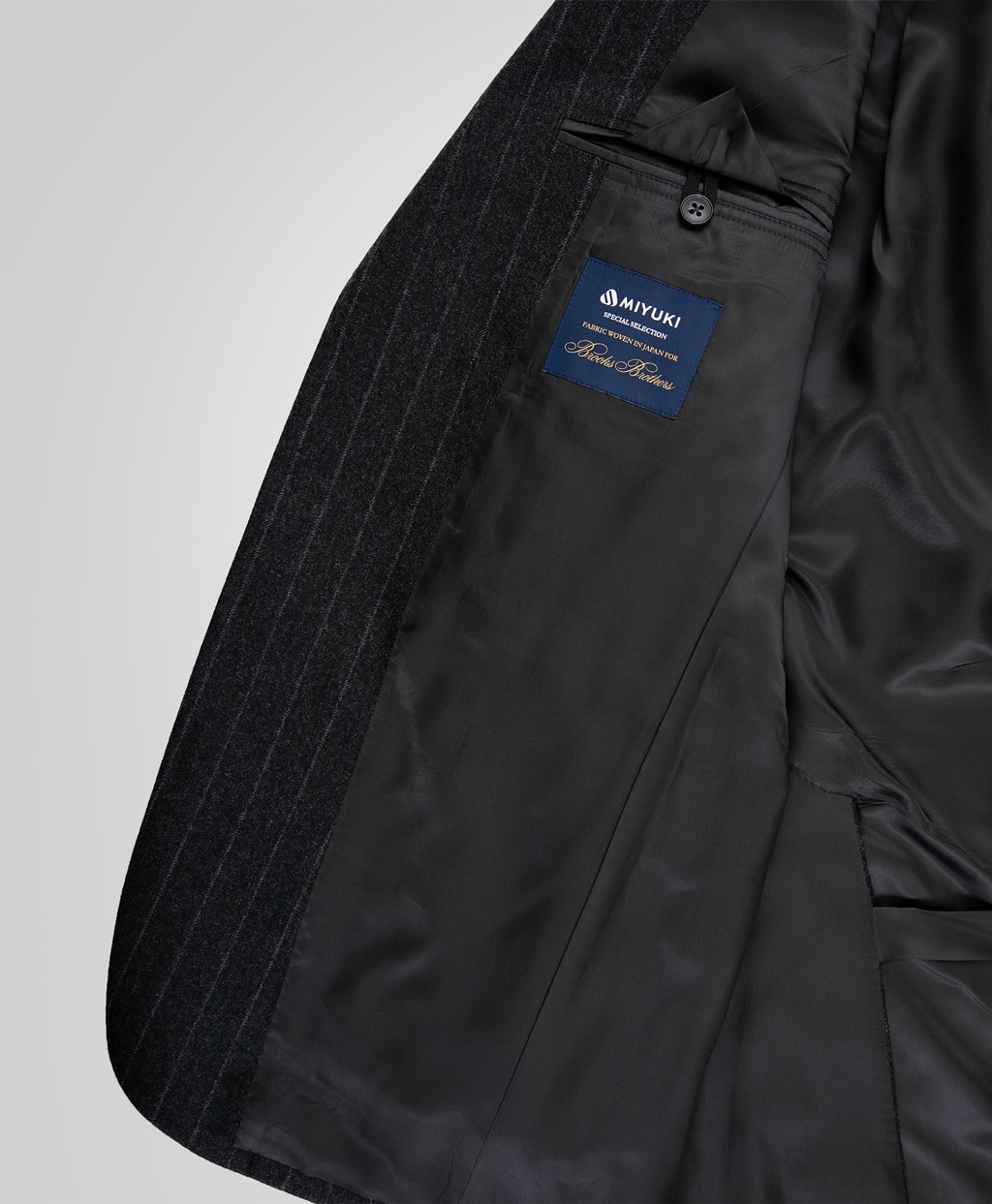 ウールフランネル ストライプ 段返り3釦スーツ TOKYO model | Brooks