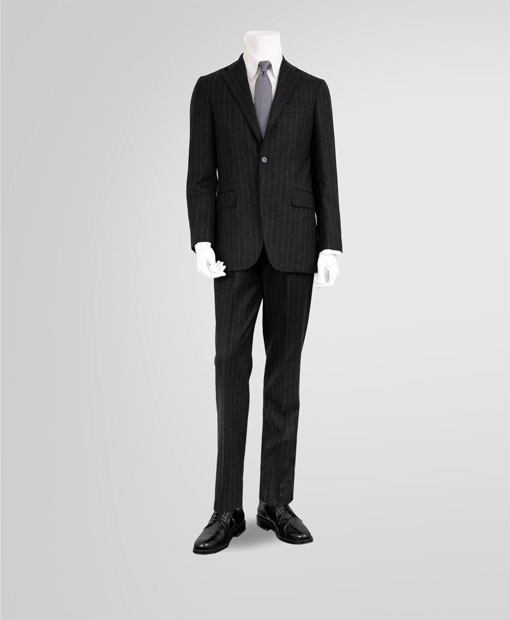 ウールフランネル ストライプ 段返り3釦スーツ TOKYO model | Brooks