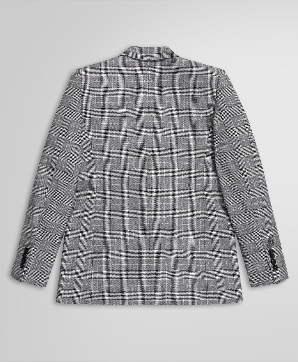 ポリエステルブレンド グレンチェック シングル1ボタンジャケット