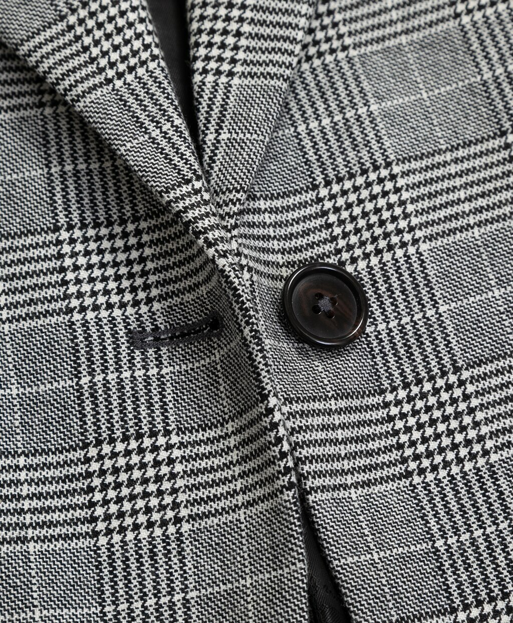 ポリエステルブレンド グレンチェック シングル1ボタンジャケット